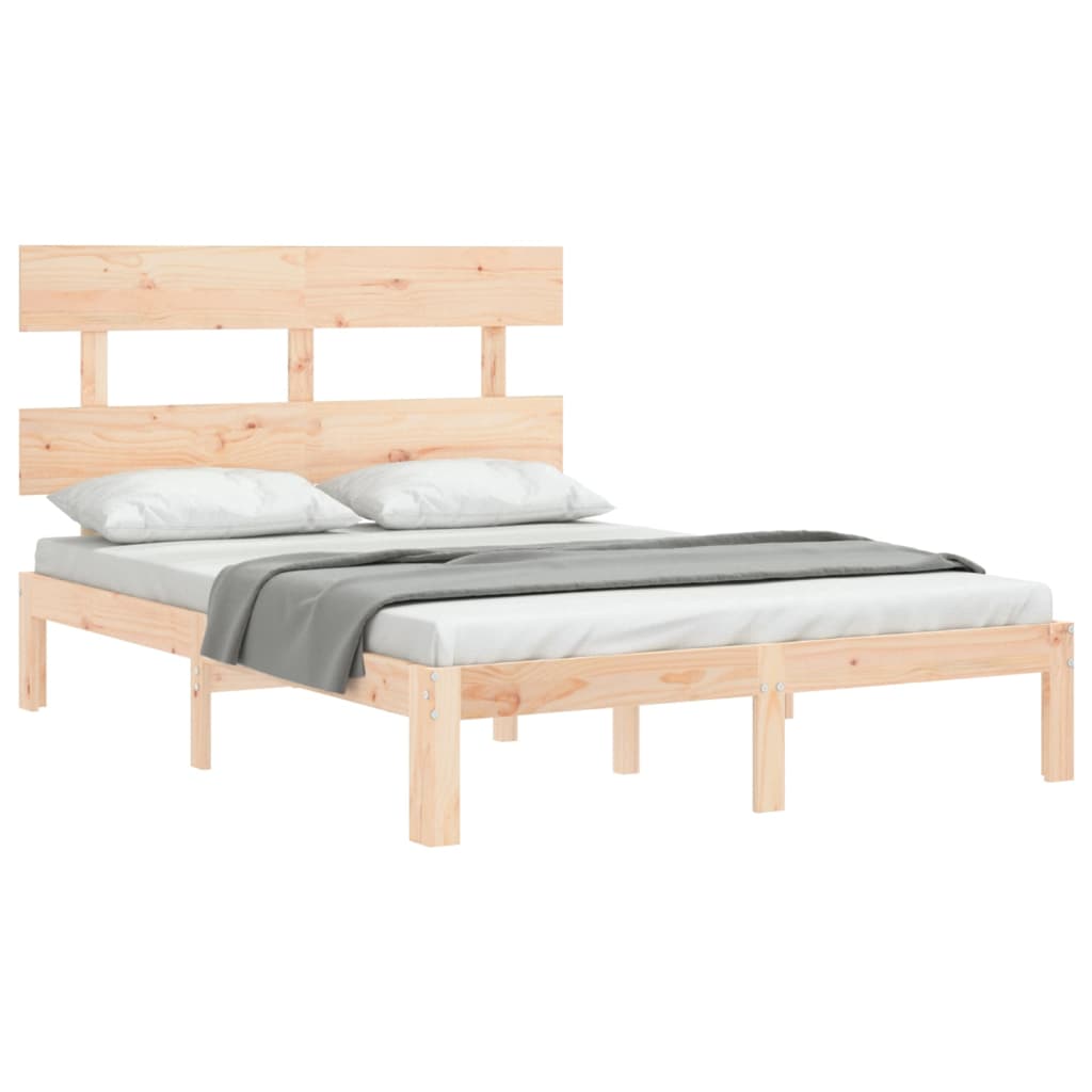 Bed Frame without Mattress 140x190 cm Solid Wood Pine