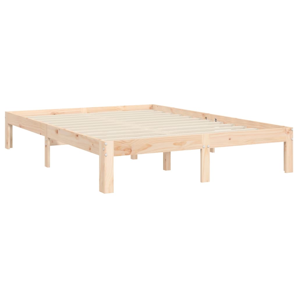Bed Frame without Mattress 140x190 cm Solid Wood Pine