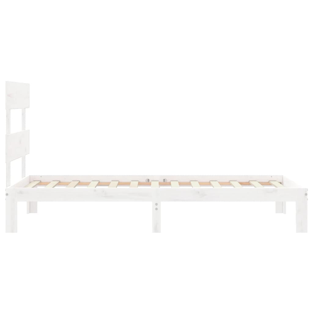 Bed Frame without Mattress White 100x200 cm Solid Wood Pine