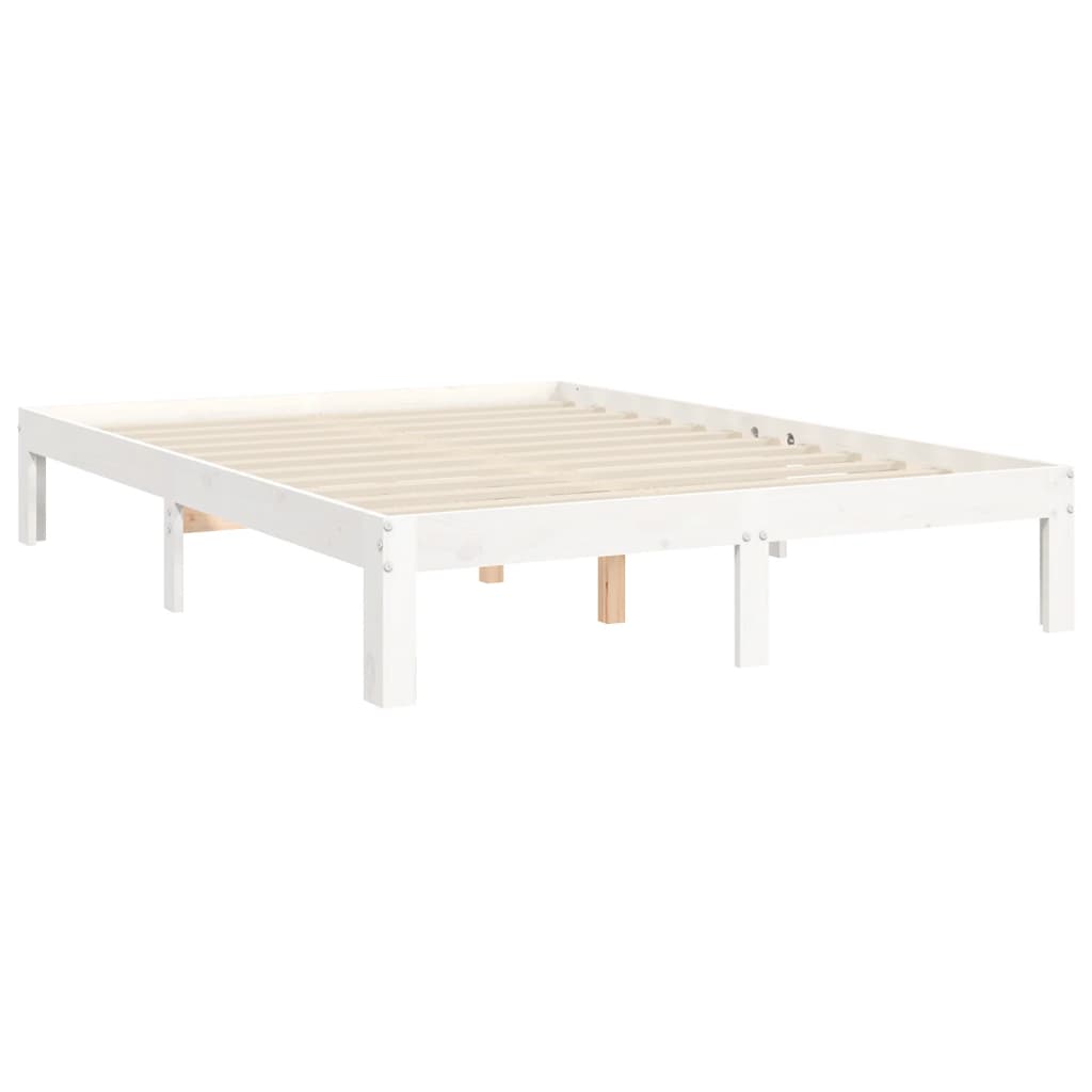 Bed Frame without Mattress White 120x200 cm Solid Wood Pine