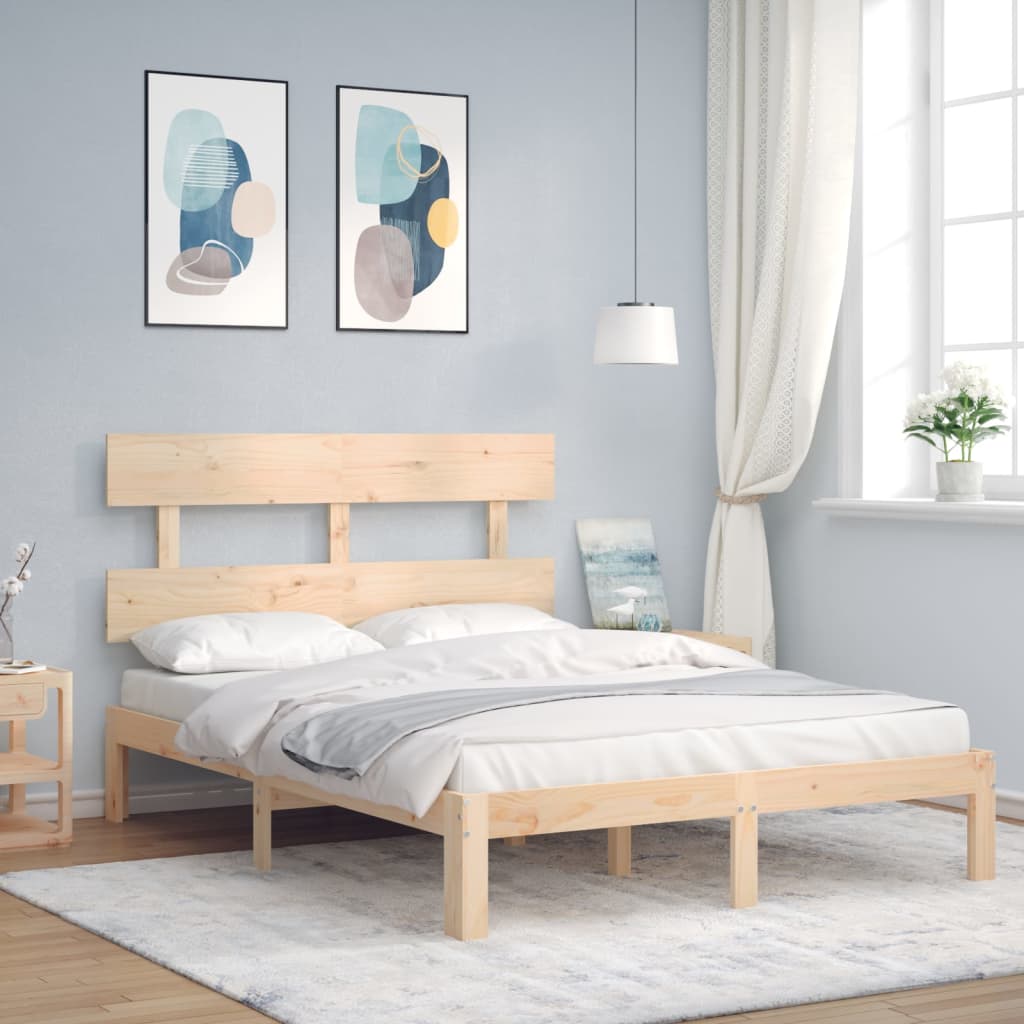 Bed Frame without Mattress 140x200 cm Solid Wood Pine