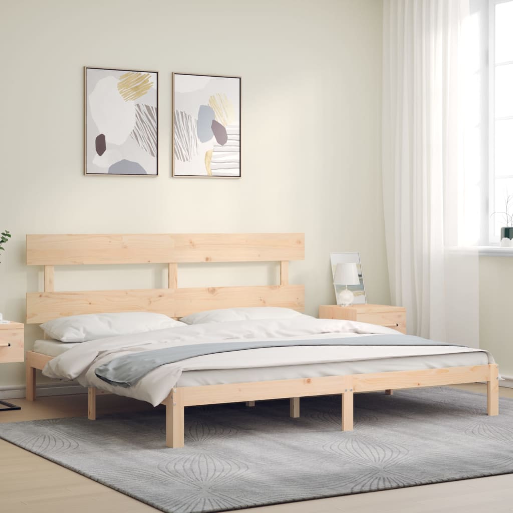 Bed Frame without Mattress 200x200 cm Solid Wood Pine
