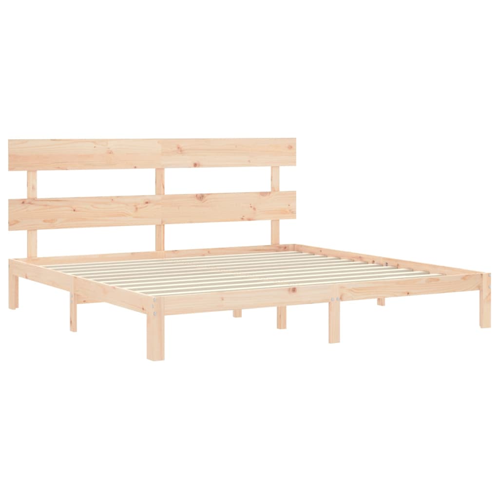 Bed Frame without Mattress 200x200 cm Solid Wood Pine