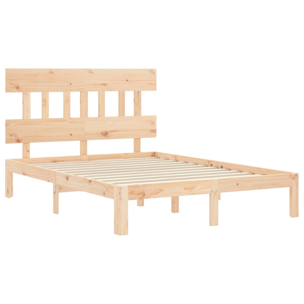 Bed Frame without Mattress 140x190 cm Solid Wood Pine