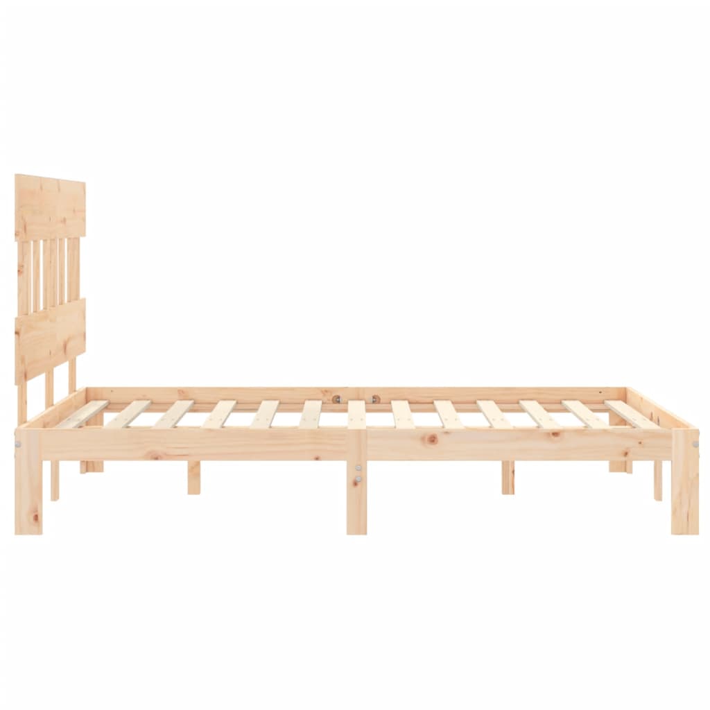 Bed Frame without Mattress 140x190 cm Solid Wood Pine