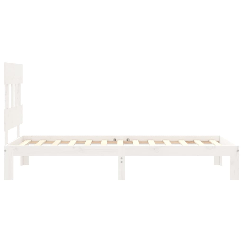 Bed Frame without Mattress White 100x200 cm Solid Wood Pine