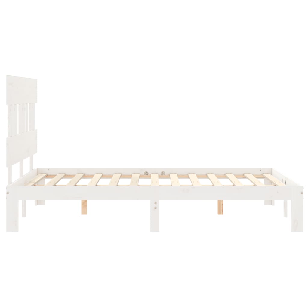 Bed Frame without Mattress White 140x200 cm Solid Wood Pine