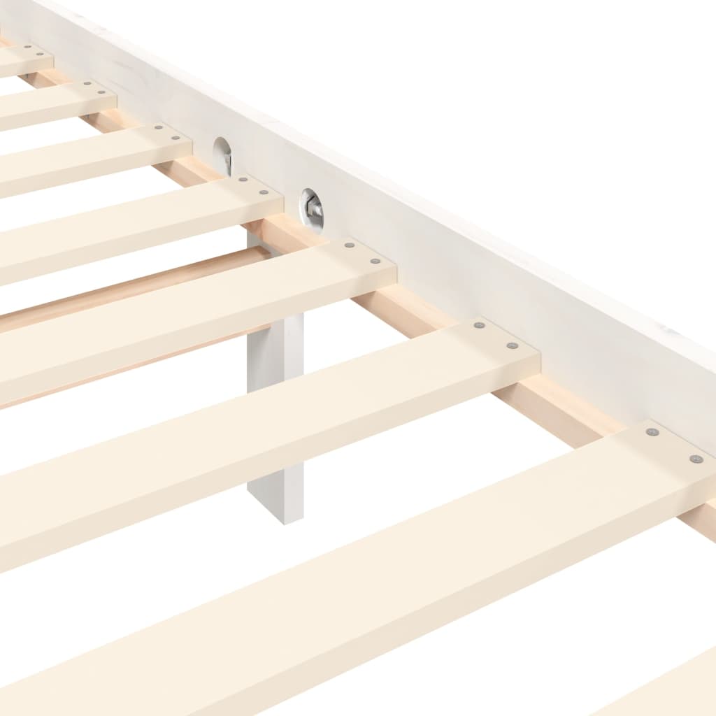 Bed Frame without Mattress White 140x200 cm Solid Wood Pine