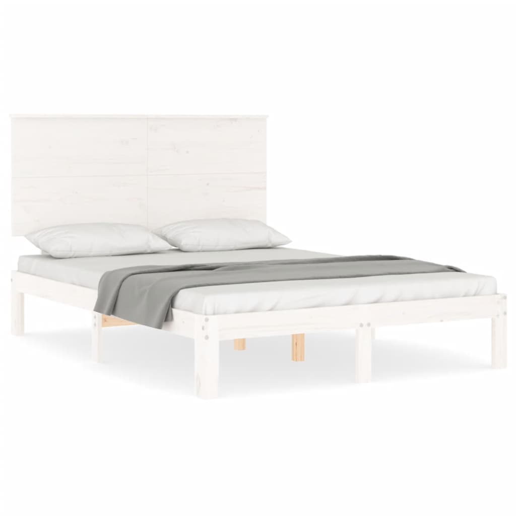Bed Frame without Mattress White 120x200 cm Solid Wood Pine