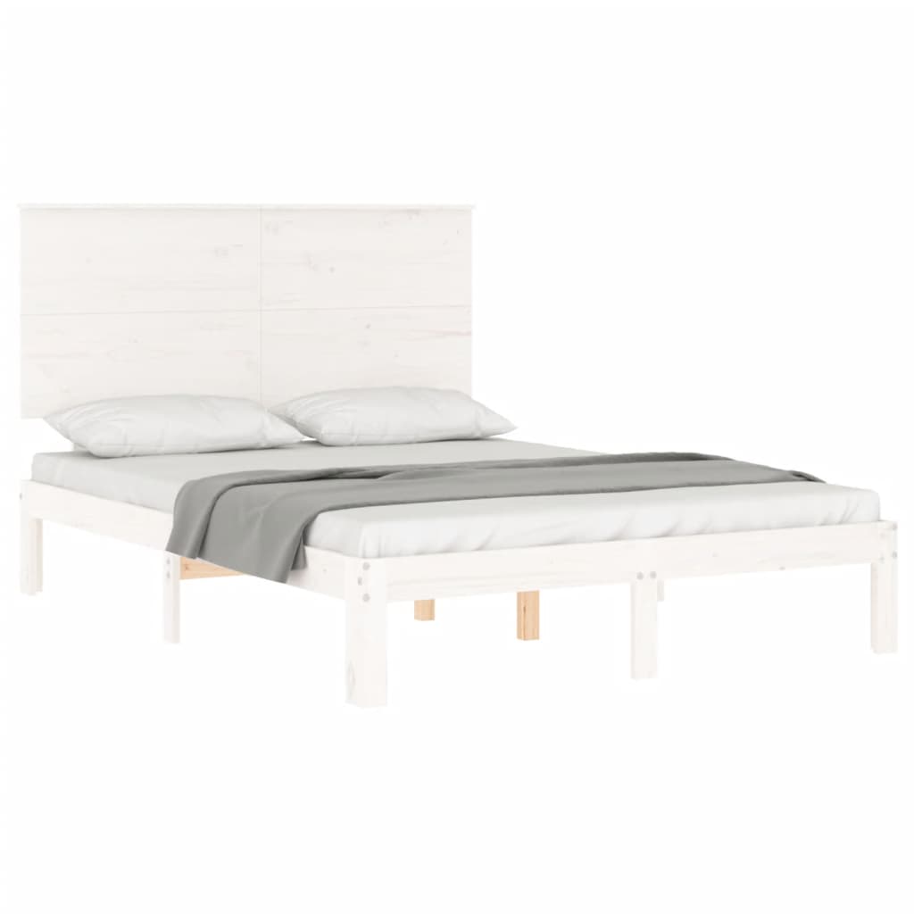 Bed Frame without Mattress White 120x200 cm Solid Wood Pine