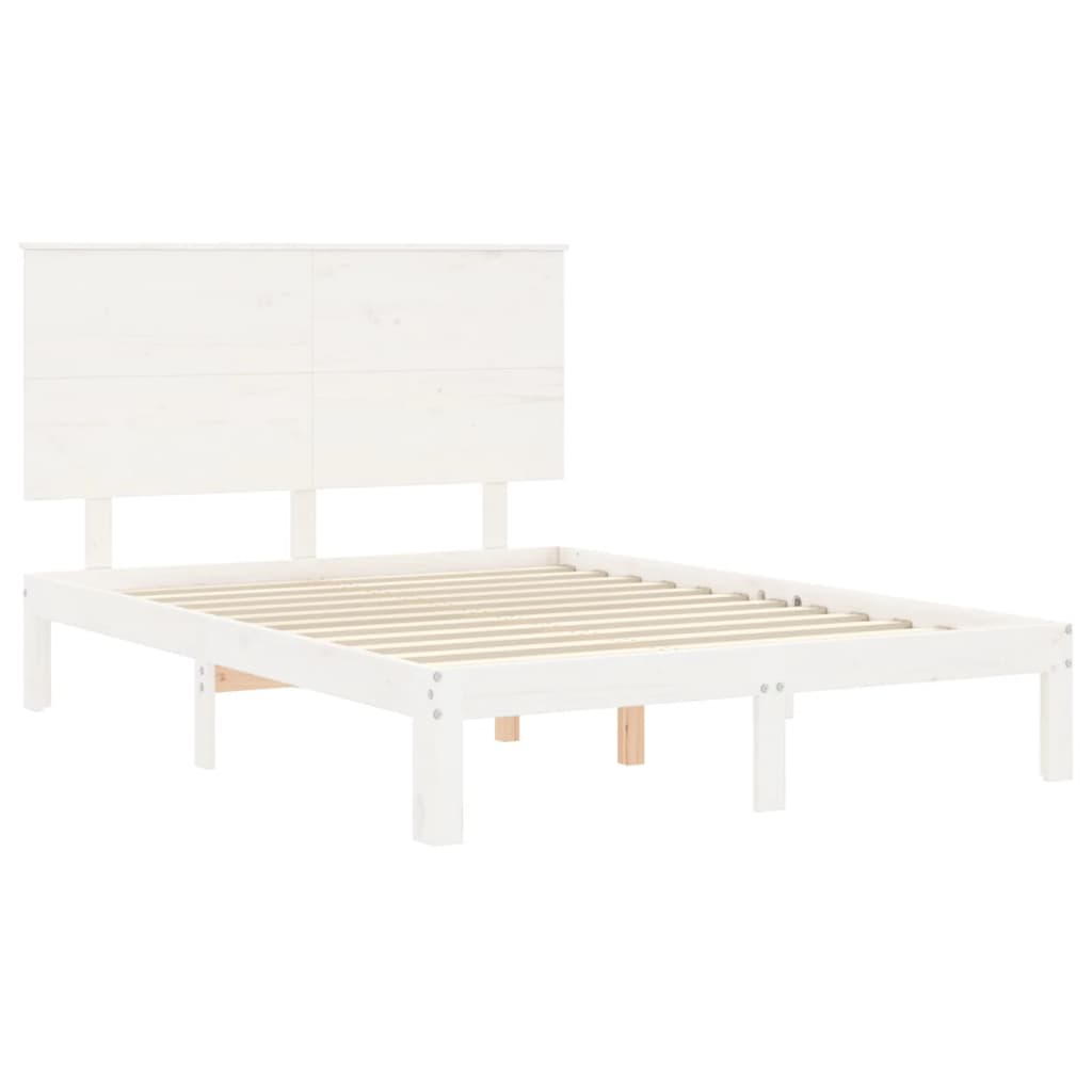 Bed Frame without Mattress White 120x200 cm Solid Wood Pine
