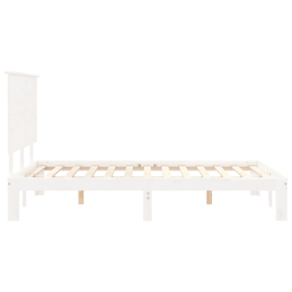 Bed Frame without Mattress White 120x200 cm Solid Wood Pine