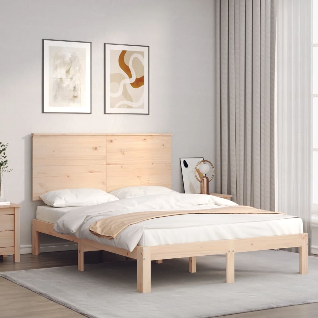 Bed Frame without Mattress 140x200 cm Solid Wood Pine