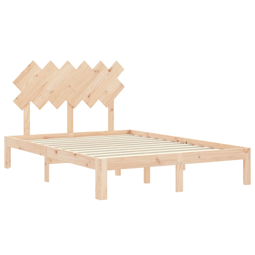 Bed Frame without Mattress Double Solid Wood Pine
