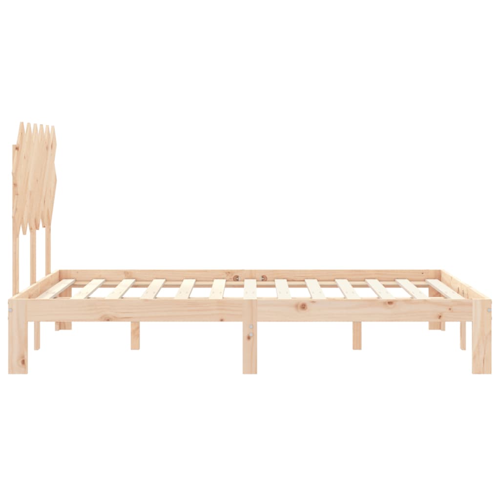 Bed Frame without Mattress Double Solid Wood Pine