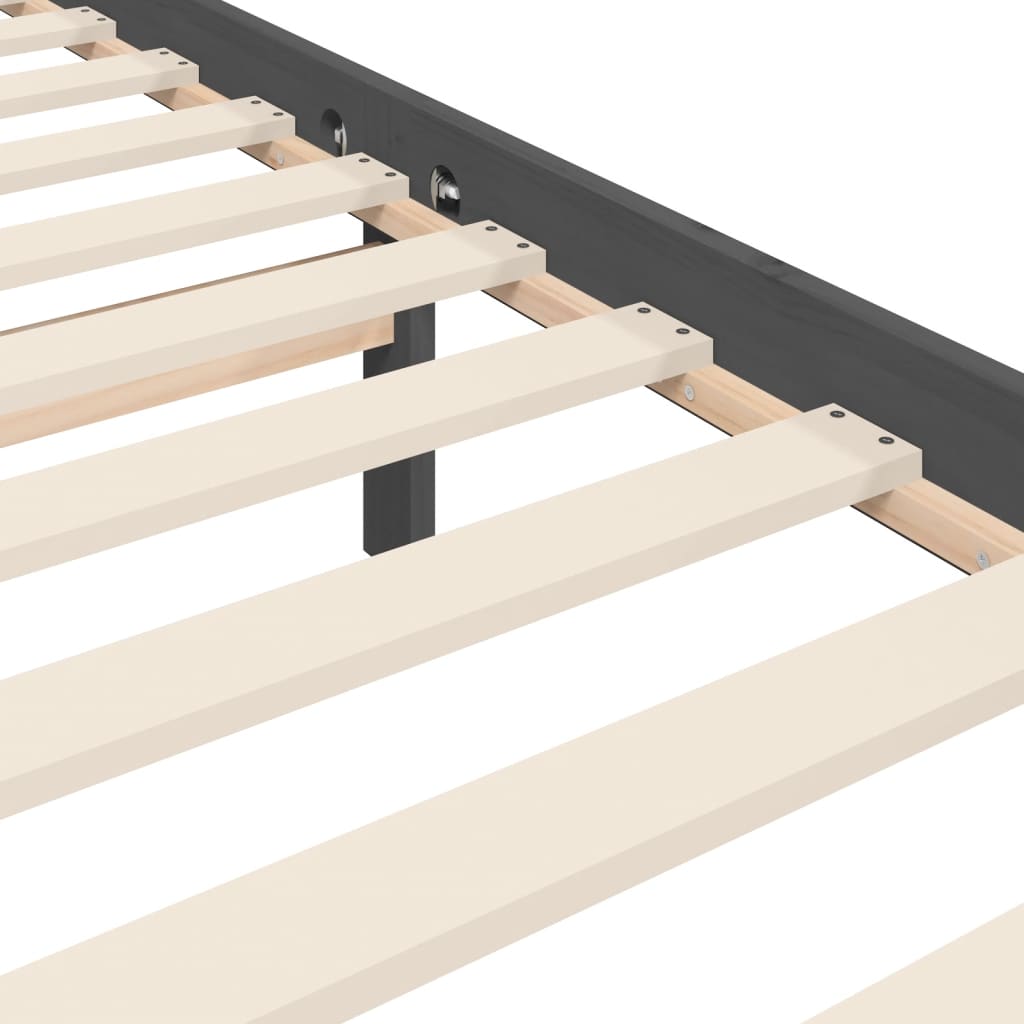 Bed Frame without Mattress Grey 200x200 cm Solid Wood Pine