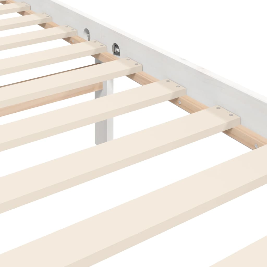 Bed Frame without Mattress White 100x200 cm Solid Wood Pine