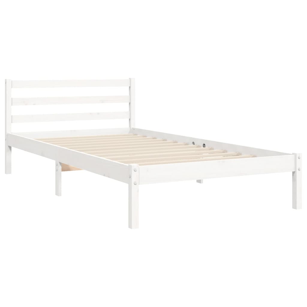 Bed Frame without Mattress White 100x200 cm Solid Wood Pine