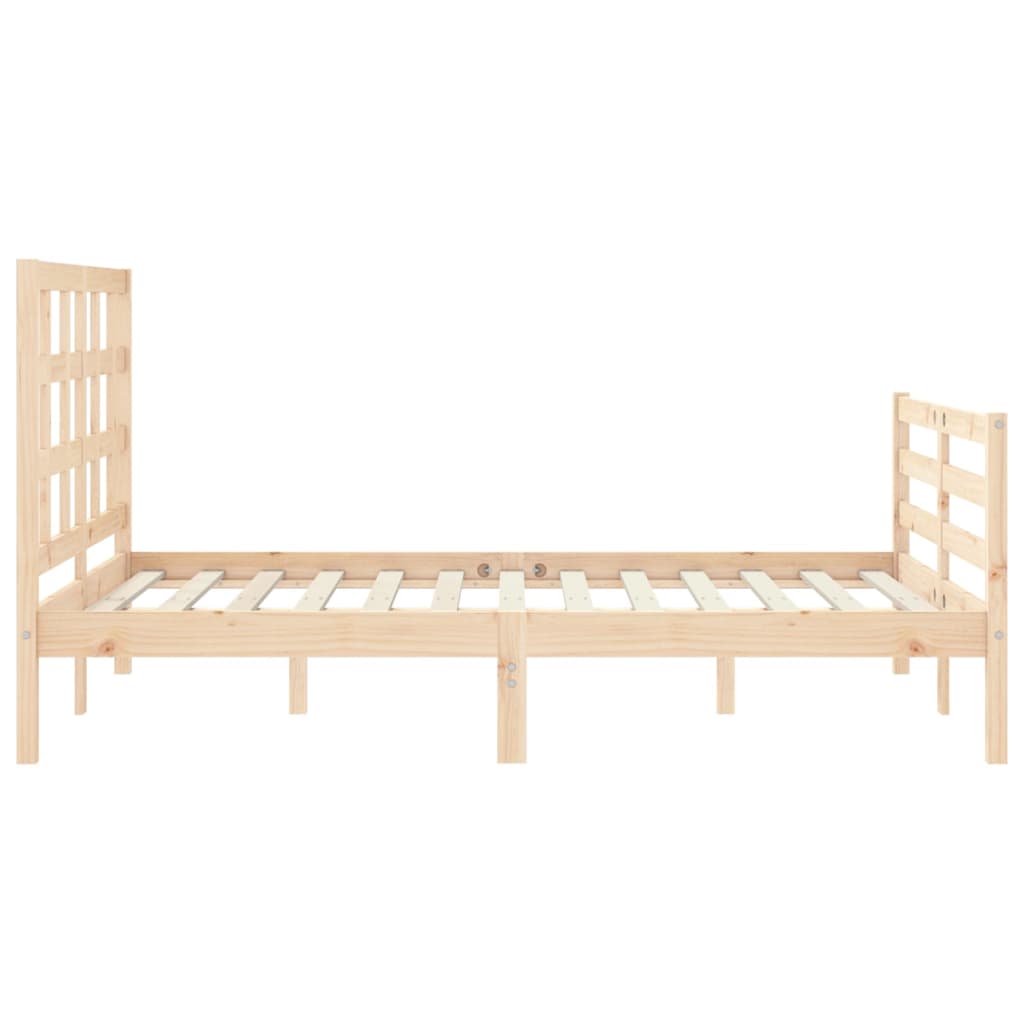 Bed Frame without Mattress Double Solid Wood