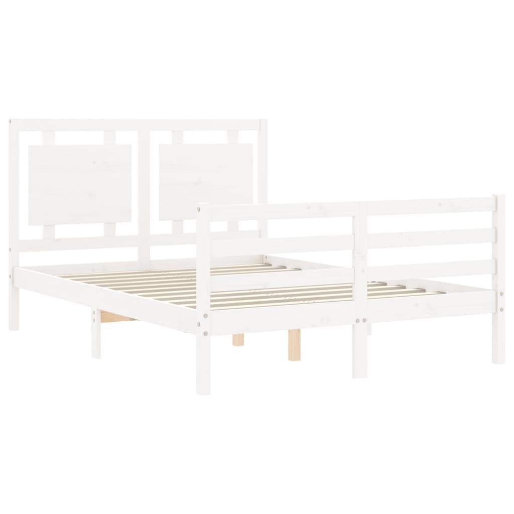 Bed Frame without Mattress White 120x200 cm Solid Wood