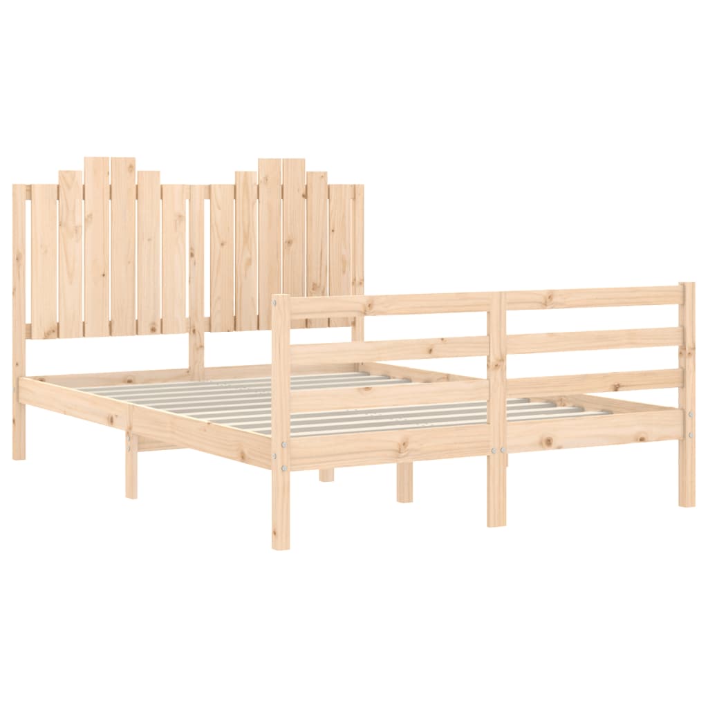 Bed Frame without Mattress Double Solid Wood