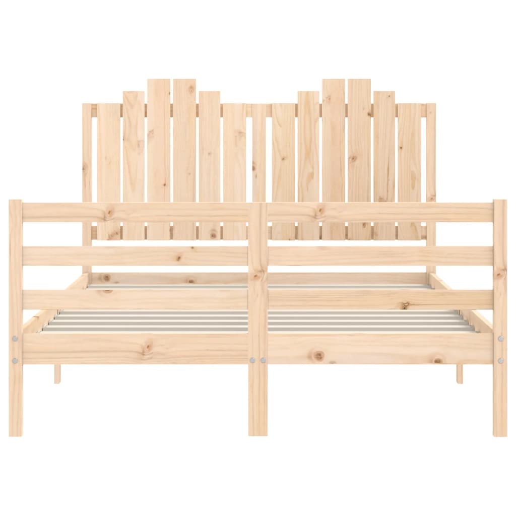 Bed Frame without Mattress Double Solid Wood