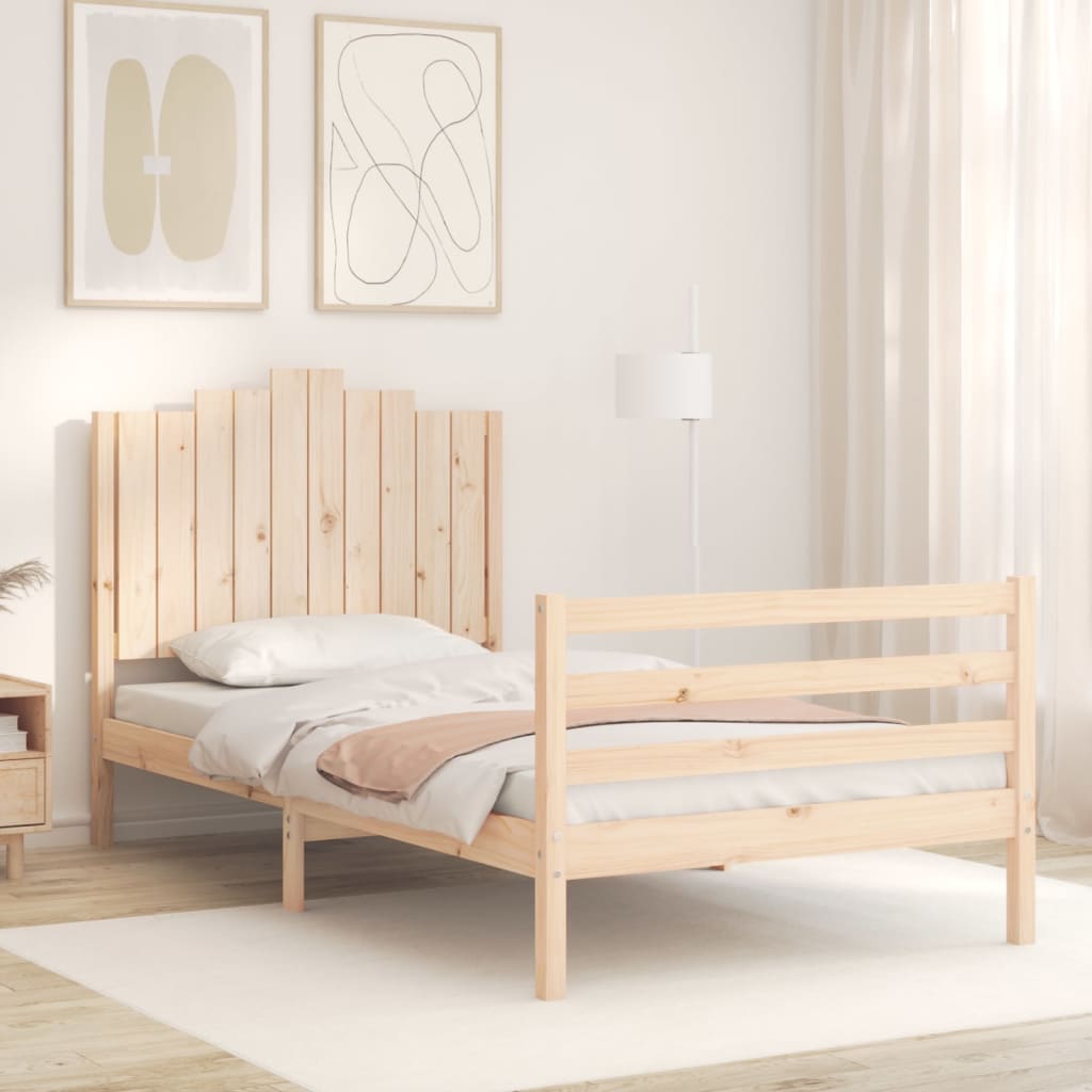 Bed Frame without Mattress 100x200 cm Solid Wood