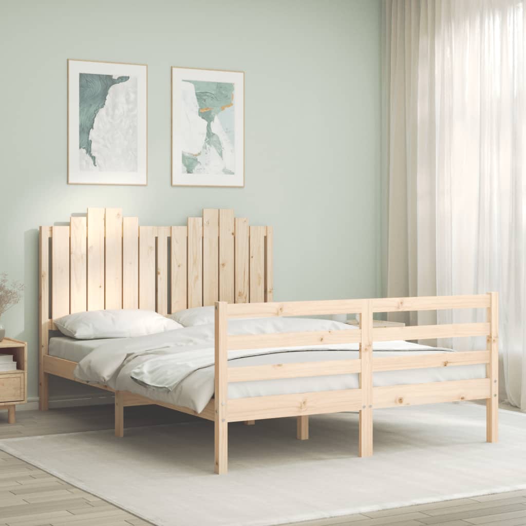 Bed Frame without Mattress 140x200 cm Solid Wood