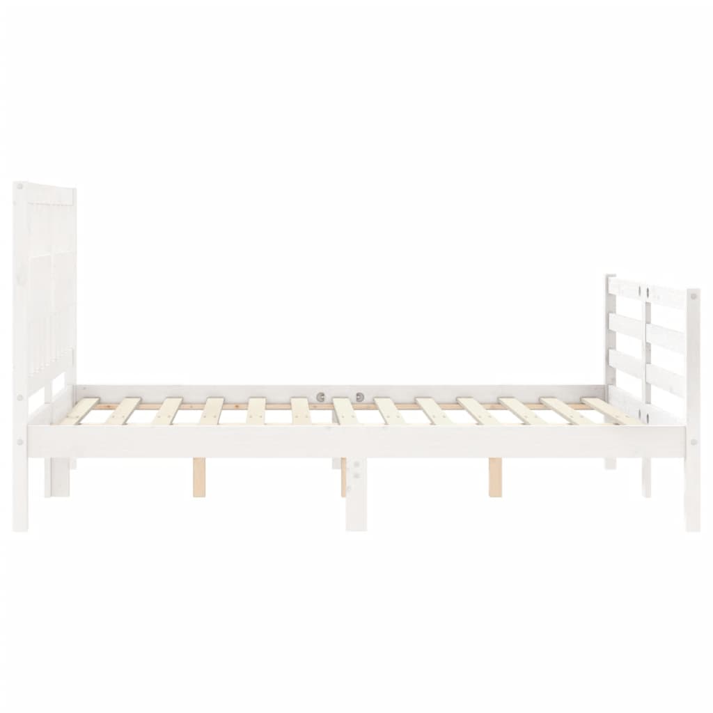 Bed Frame without Mattress White 140x190 cm Solid Wood