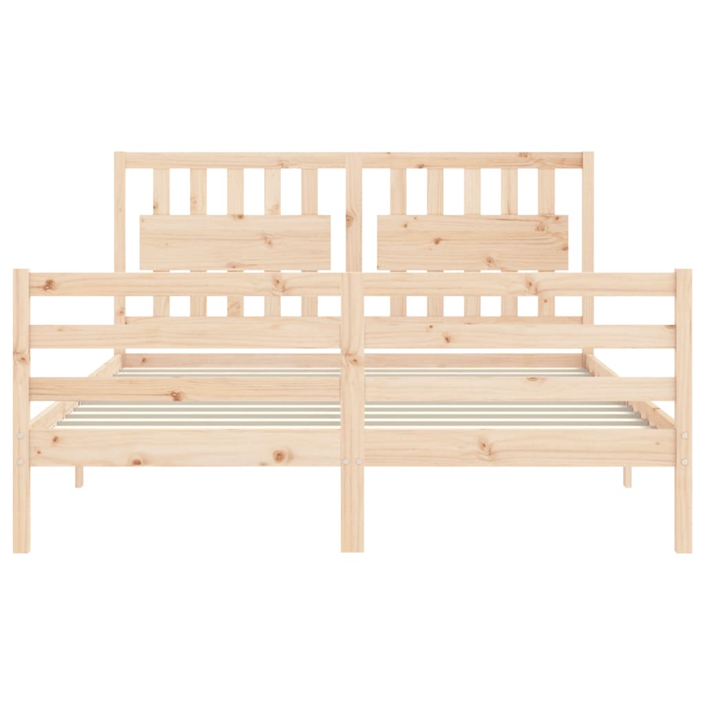 Bed Frame without Mattress King Size Solid Wood