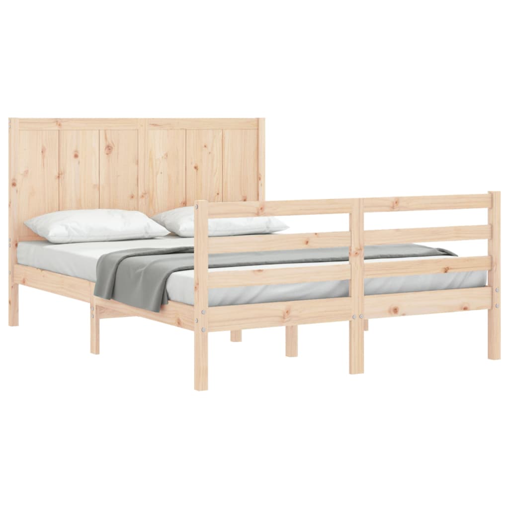 Bed Frame without Mattress 140x190 cm Solid Wood