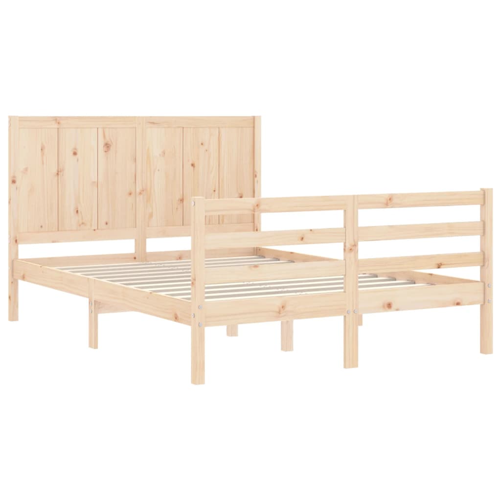 Bed Frame without Mattress 140x190 cm Solid Wood