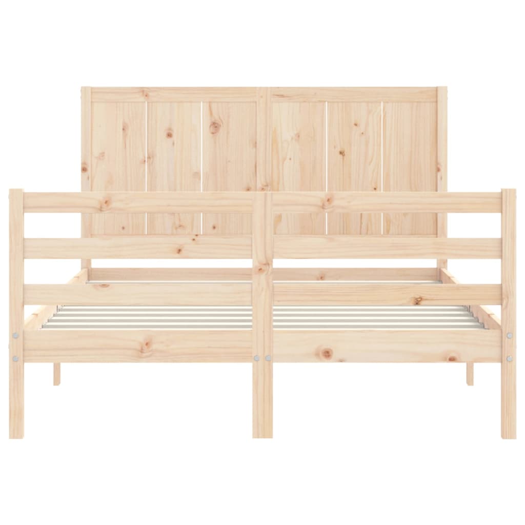 Bed Frame without Mattress 140x190 cm Solid Wood