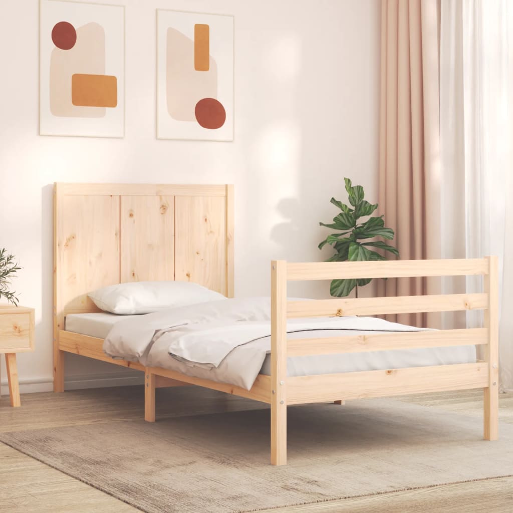 Bed Frame without Mattress 100x200 cm Solid Wood