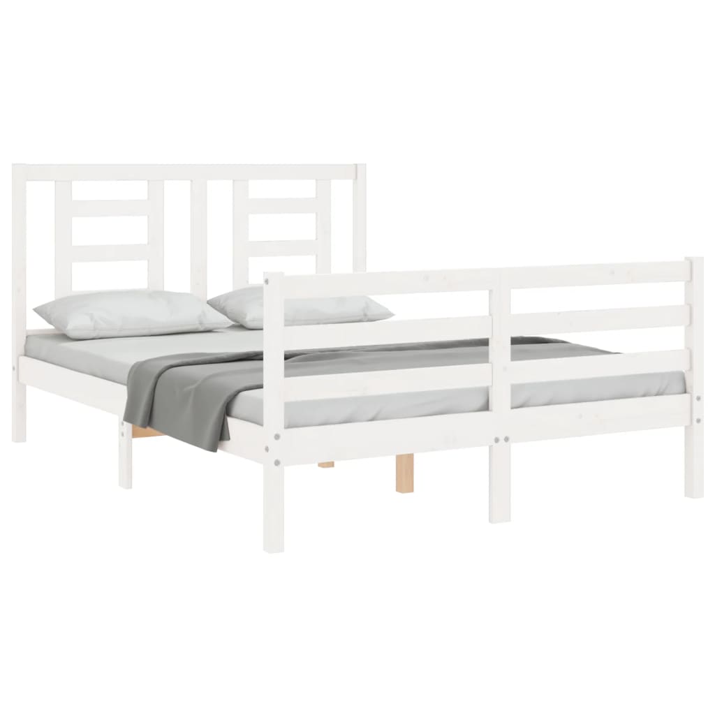 Bed Frame without Mattress White 120x200 cm Solid Wood