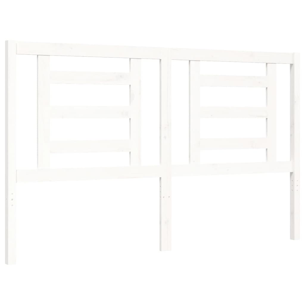 Bed Frame without Mattress White King Size Solid Wood