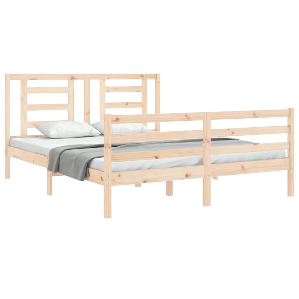 Bed Frame without Mattress 160x200 cm Solid Wood