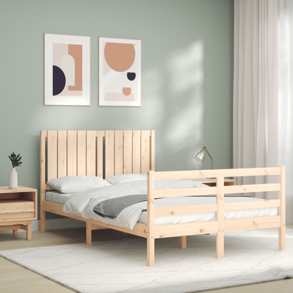 Bed Frame without Mattress Small Double Solid Wood