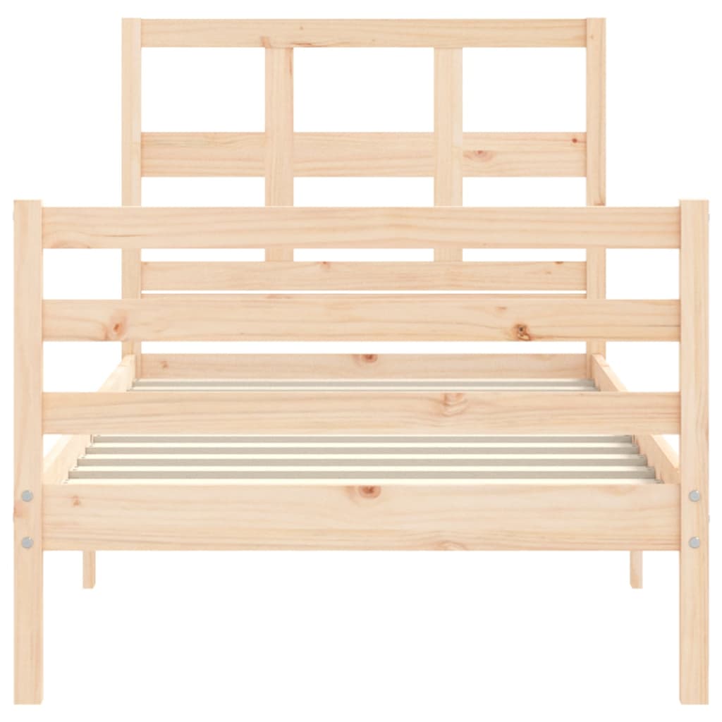 Bed Frame without Mattress 90x200 cm Solid Wood