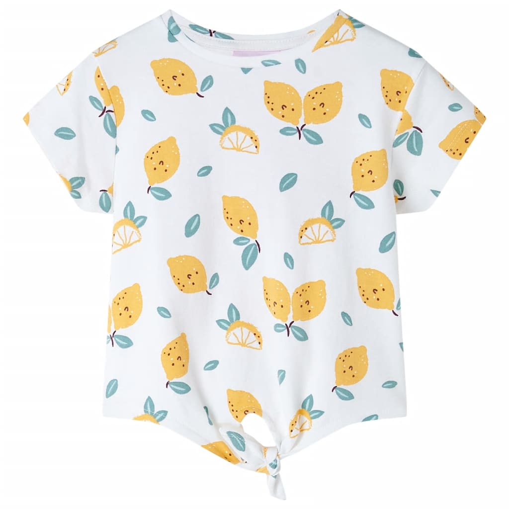 Kids't-Shirt With Tie Hem Ecru 92