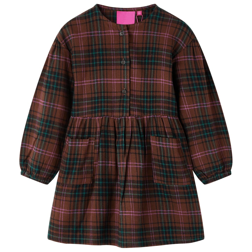 Kids' Dress With Long Sleeves Cognac 128