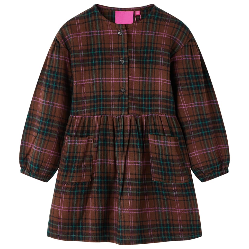 Kids' Dress With Long Sleeves Cognac 128