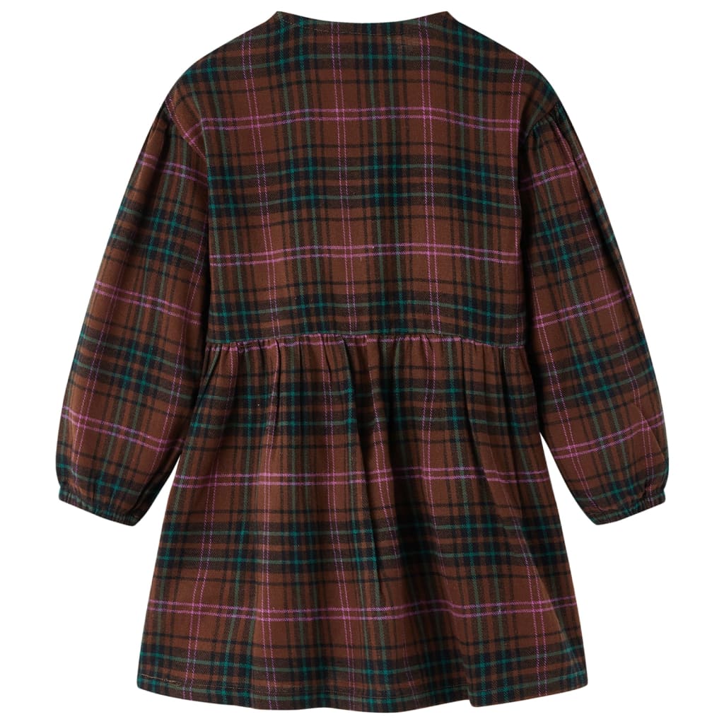 Kids' Dress With Long Sleeves Cognac 128