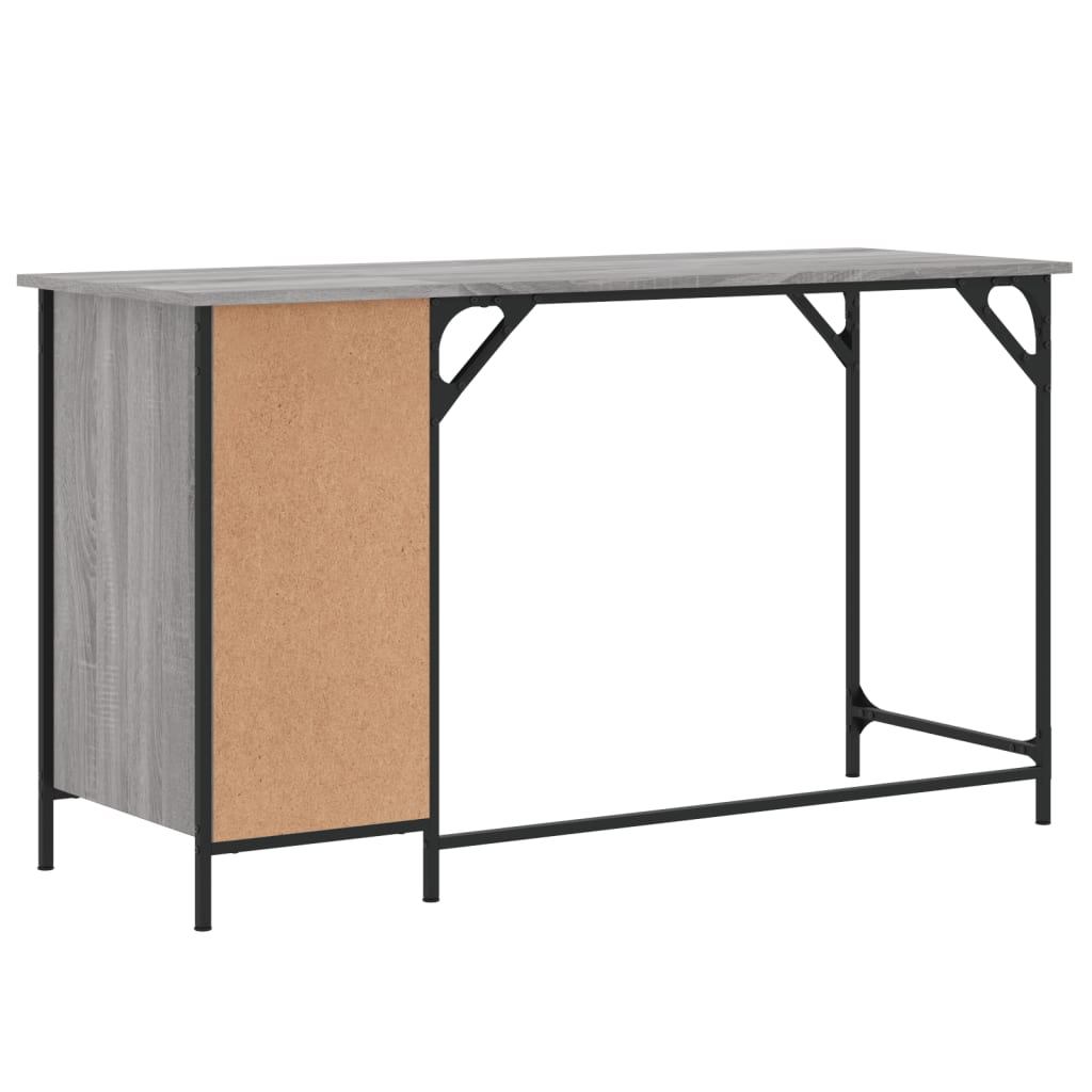 Computer Desk Grey Sonoma 131x48x75 cm Engineered Wood