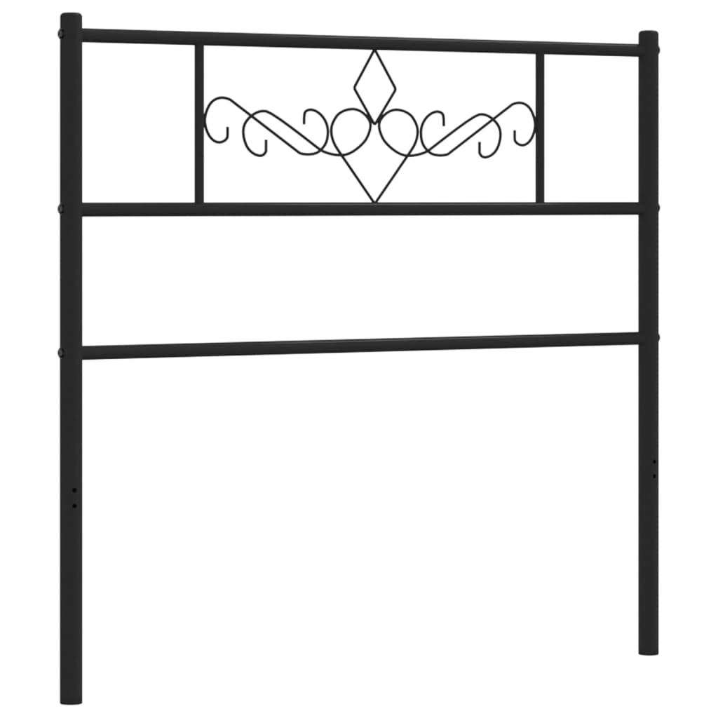 Metal Headboard Black 75 cm