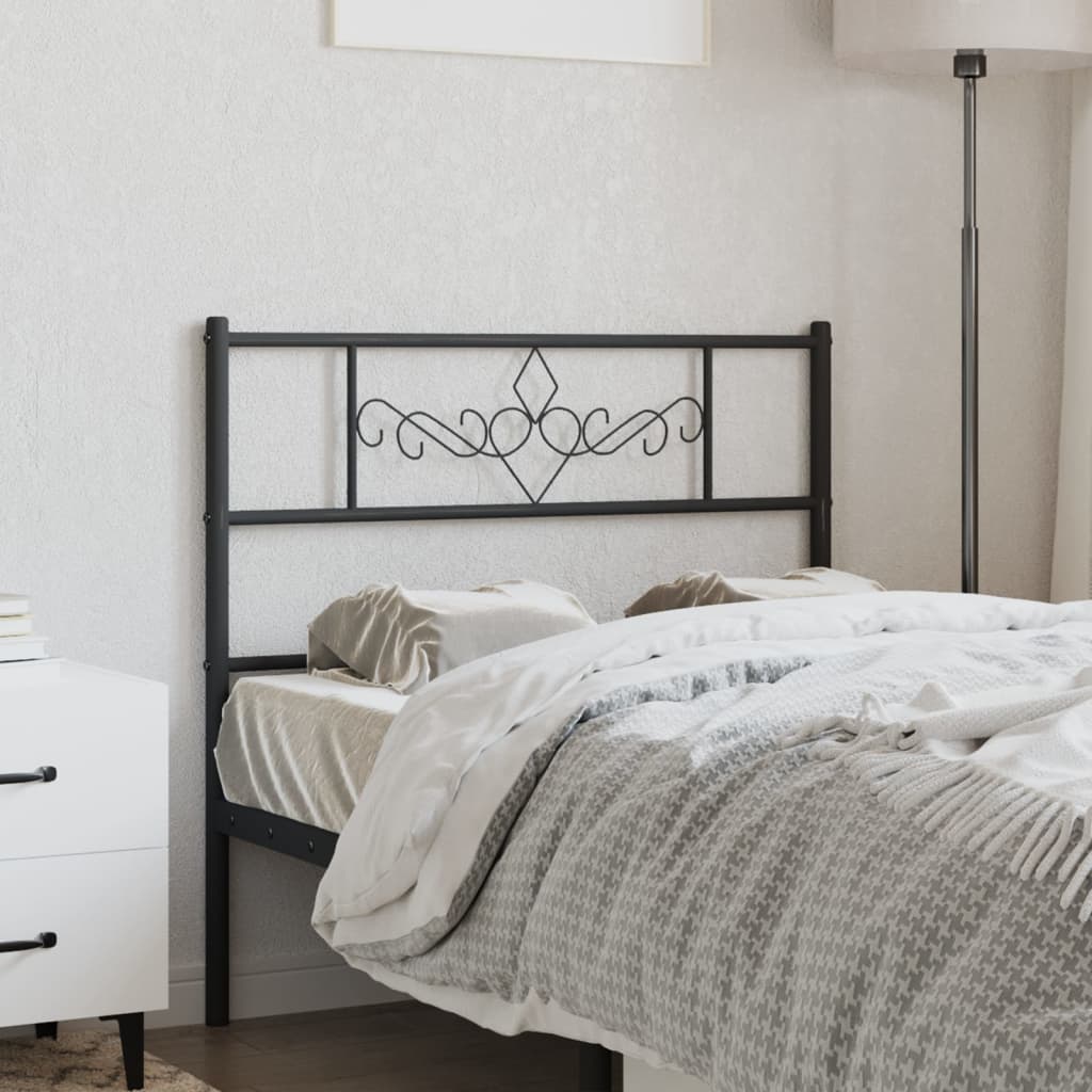 Metal Headboard Black 90 cm