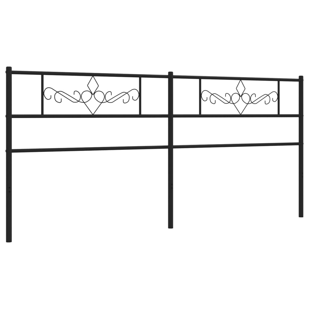Metal Headboard Black 193 cm