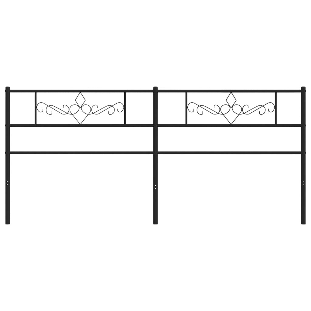 Metal Headboard Black 200 cm