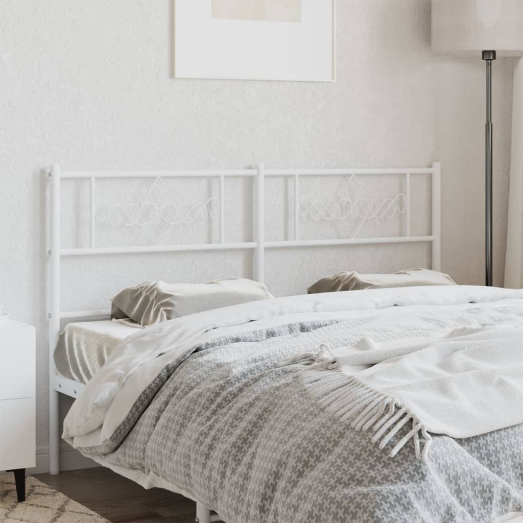Metal Headboard White 160 cm
