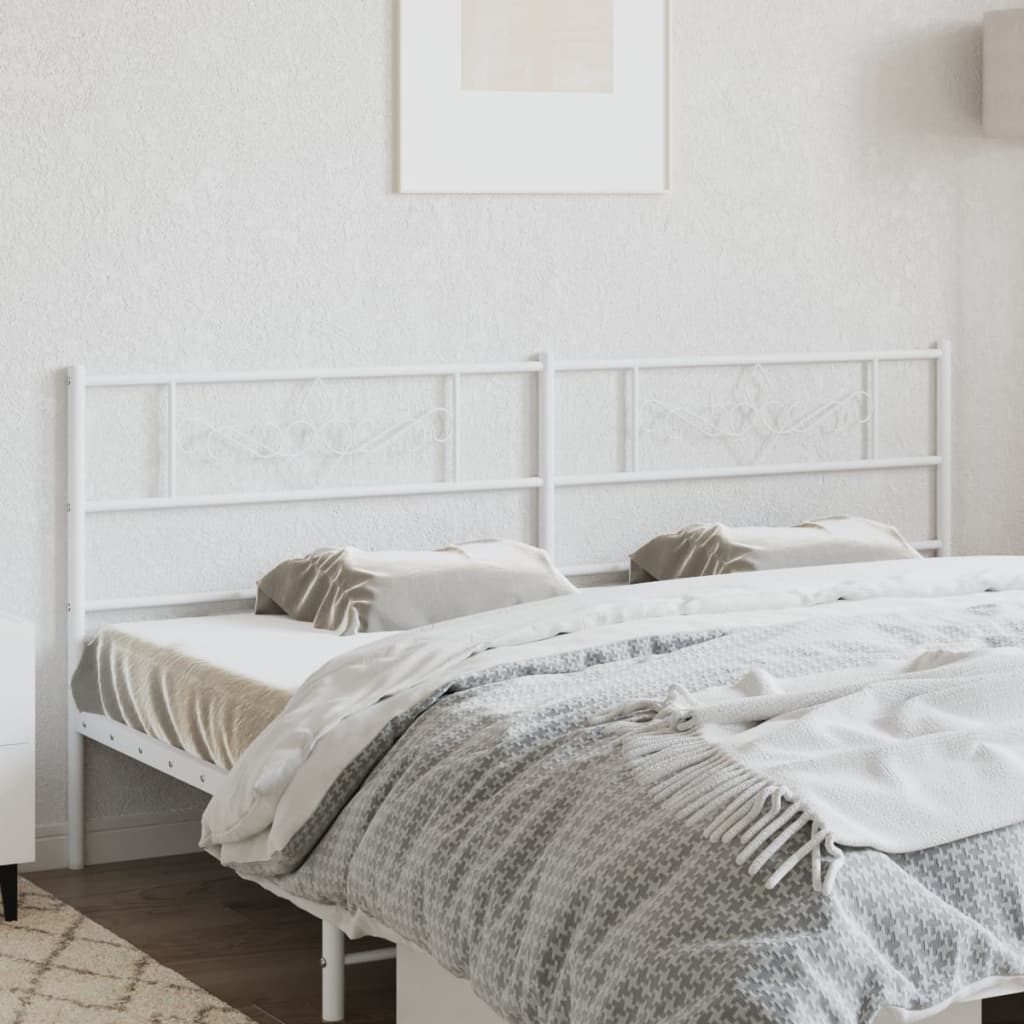 Metal Headboard White 180 cm